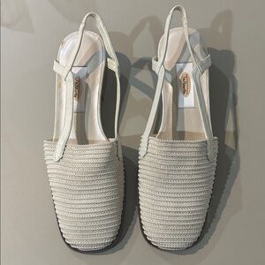 Talbots Cream Textured Slingback Sandals New No Box Size 6